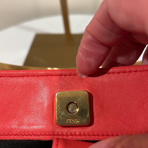 Fendi Pasta Red Leather Mini Handbag with COA EUC - Picture 15 of 17